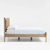 Keane Weathered Natural Wood and Leather King Bed