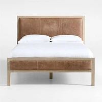 Keane Weathered Natural Wood and Leather King Bed