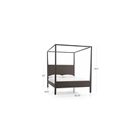 Keane Espresso Wood Queen Canopy Bed