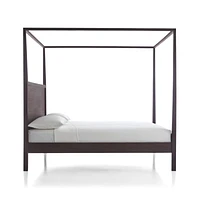 Keane Espresso Wood Queen Canopy Bed