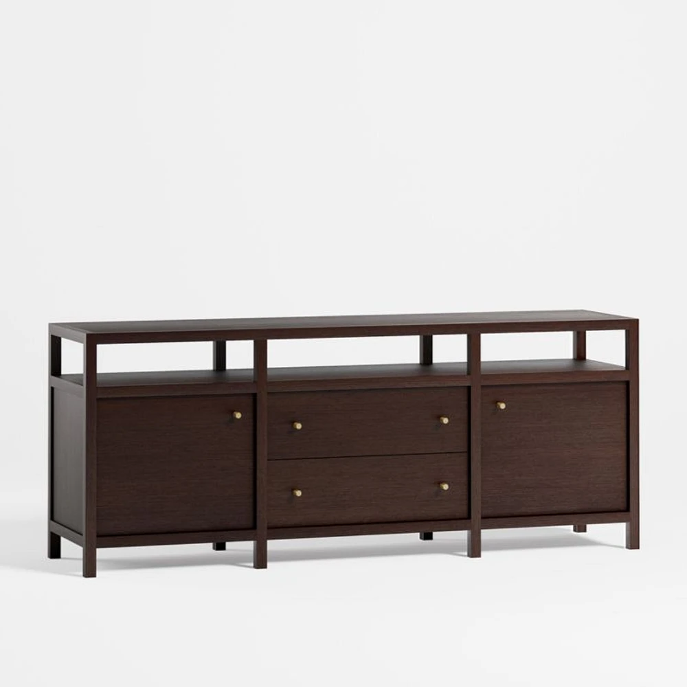 Keane Espresso Wood 72" Storage Media Console