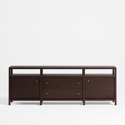 Keane Espresso Wood 86" Storage Media Console
