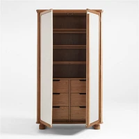 Kenmore Linen and Wood Storage Cabinet by Jake Arnold