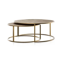 Keya Antique Brass Nesting Coffee Tables