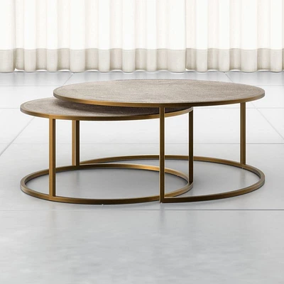 Keya Antique Brass Nesting Coffee Tables