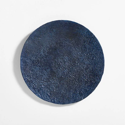 "Kioko" Blue Textured Paper Mache 35" Wall Art