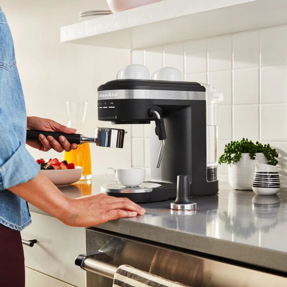 KitchenAid ® Matte Black Espresso Machine and Burr Grinder Set