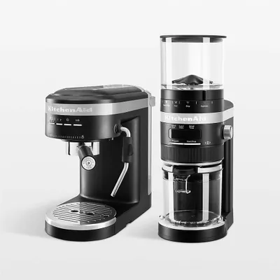 KitchenAid ® Matte Black Espresso Machine and Burr Grinder Set