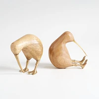 Natural Kiwi Bird, Set of 2