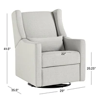Babyletto Kiwi Grey Nursery Power Recliner in Eco-Performance Fabric