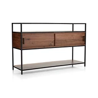 Knox Black Trim and Walnut 56" Storage Media Console