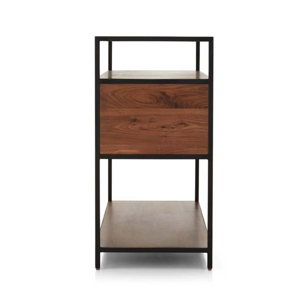 Knox Black Trim and Walnut 56" Storage Media Console