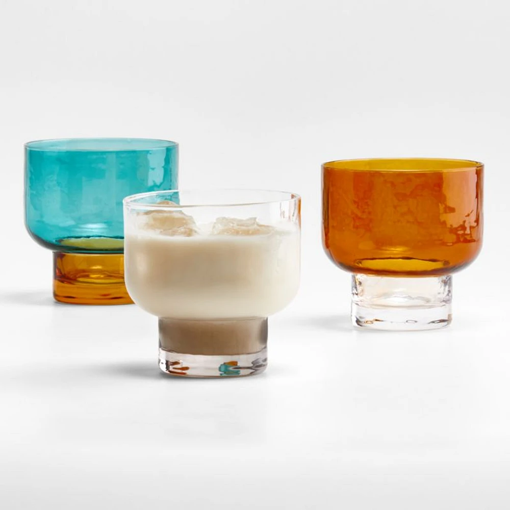 Kuruwa 12-Oz. Clear and Grey Hammered Glass Double Old-Fashioned Glass by Eric Adjepong