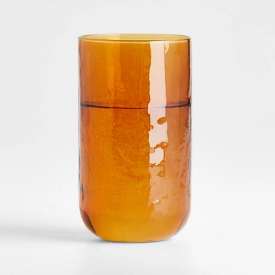 Kuruwa 16-Oz. Amber Hammered Glass Tumbler by Eric Adjepong