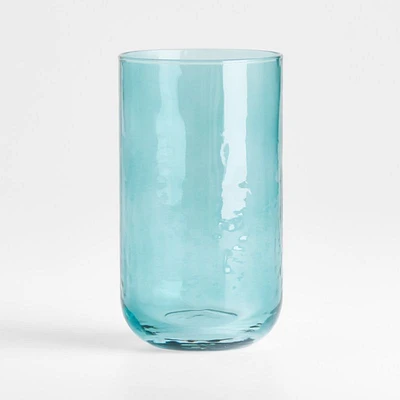 Kuruwa 16-Oz. Teal Hammered Glass Tumbler by Eric Adjepong