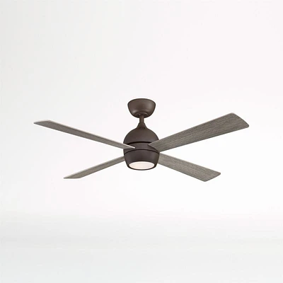 Fanimation Kwad 52" Matte Greige Ceiling Fan with Reversible Blades & LED Light Kit