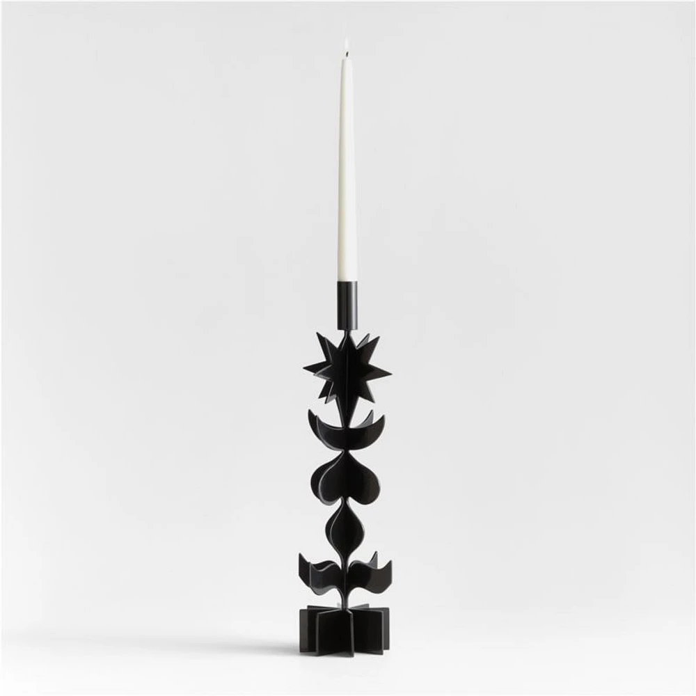 Picado Large Black Metal Taper Candle Holder 18" by Lucia Eames™