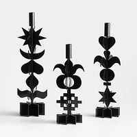 Picado Large Black Metal Taper Candle Holder 18" by Lucia Eames™