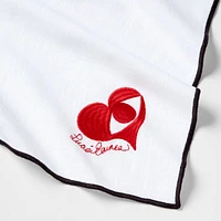 Seeing with the Heart Embroidered White Organic Cotton Tablecloth 60"x90" by Lucia Eames™