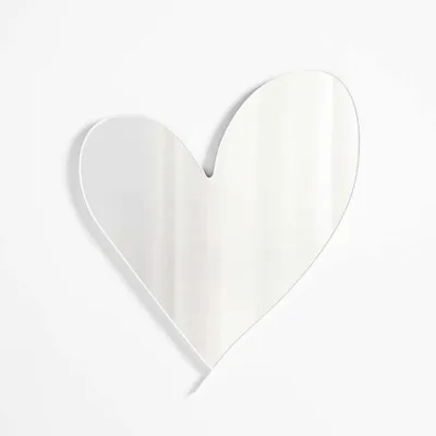 Heart White Wall Mirror by Leanne Ford