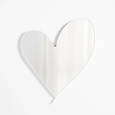 Large Heart White Metal Wall Mirror by Leanne Ford