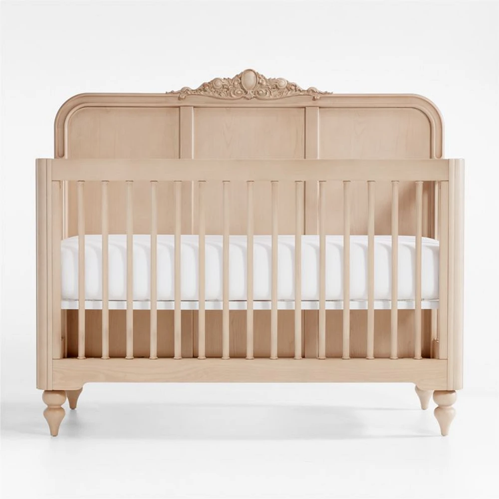 Lennox Carved Wood Convertible Baby Crib with Toddler Bed Rail by Leanne Ford