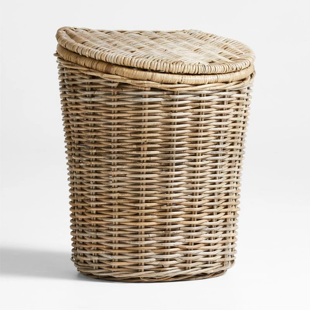 Poplar Woven Wicker Kids Hamper with Lid and Handle by Leanne Ford