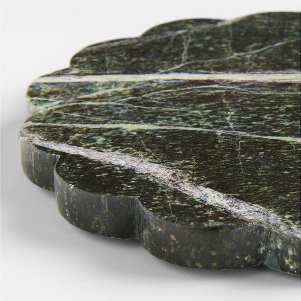 Green Scallop Marble Trivet by Laura Kim