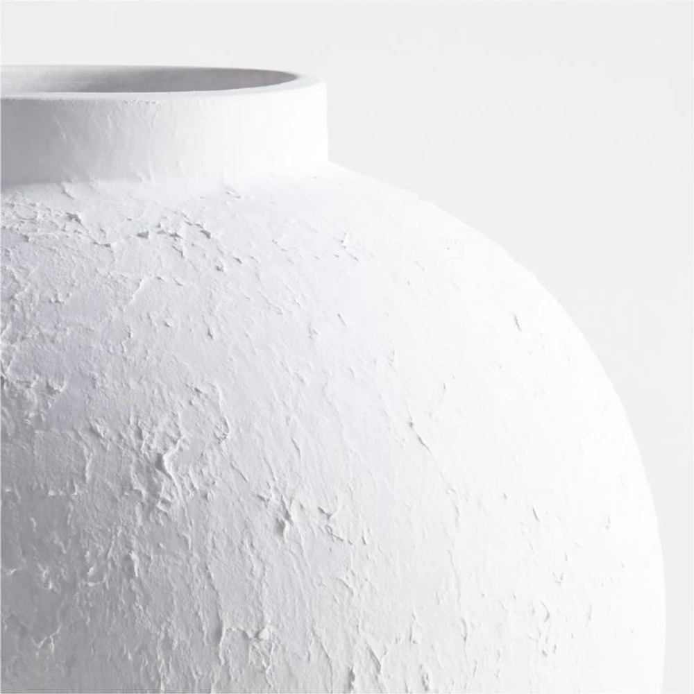 Lorient Large White Textured Ceramic Vase 18" by Laura Kim