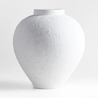 Lorient Large White Textured Ceramic Vase 18" by Laura Kim