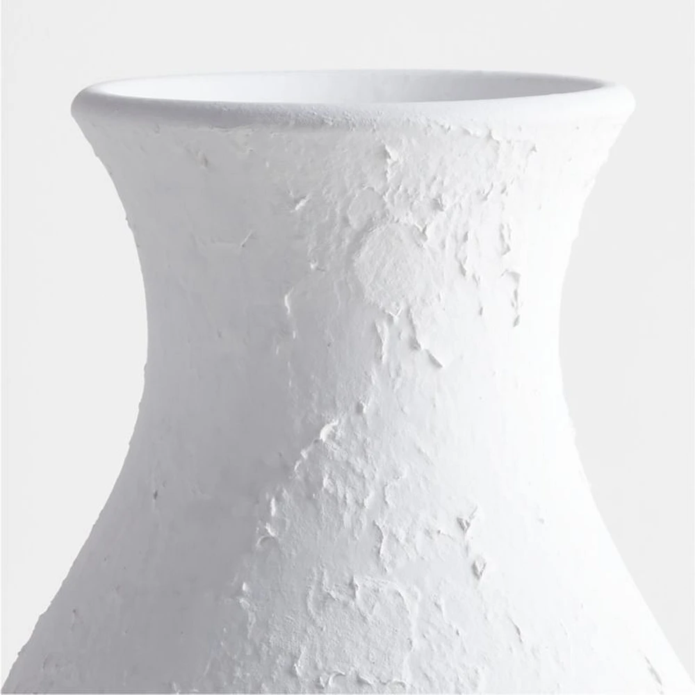 Lorient Small White Textured Ceramic Vase 15" by Laura Kim