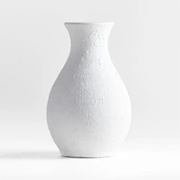 Lorient Small White Textured Ceramic Vase 15" by Laura Kim