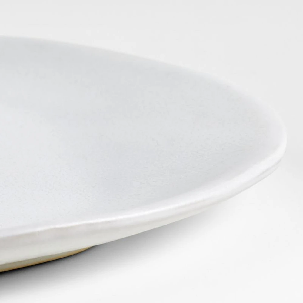 Petals White Stoneware Dinner Plate by Laura Kim