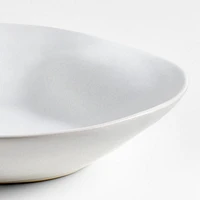 Petals White Stoneware Low Bowl by Laura Kim