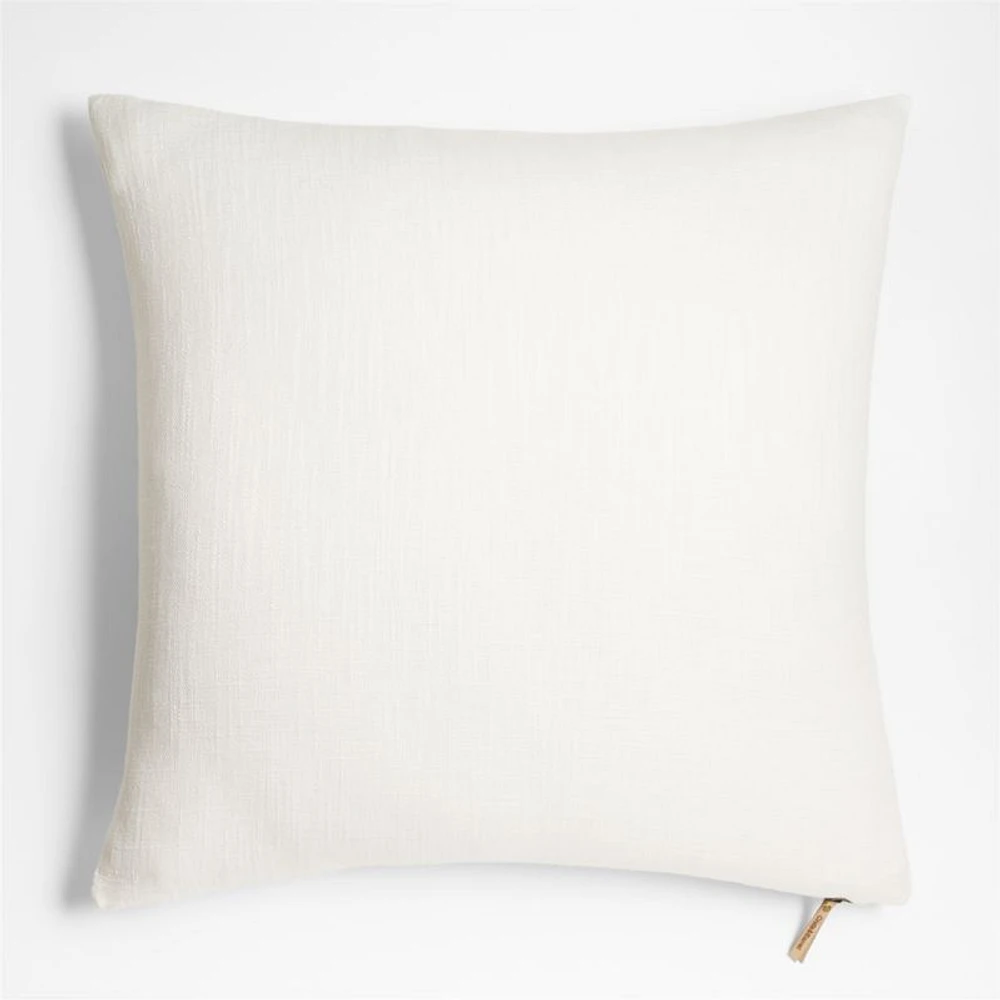 Slub Linen 23x23 Alba Ivory Throw Pillow Cover by Laura Kim