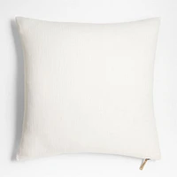 Slub Linen 23x23 Alba Ivory Throw Pillow Cover by Laura Kim