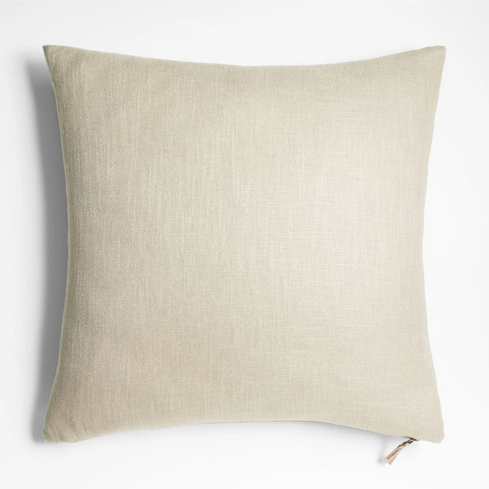 Slub Linen 23x23 Pumila Taupe Throw Pillow Cover by Laura Kim