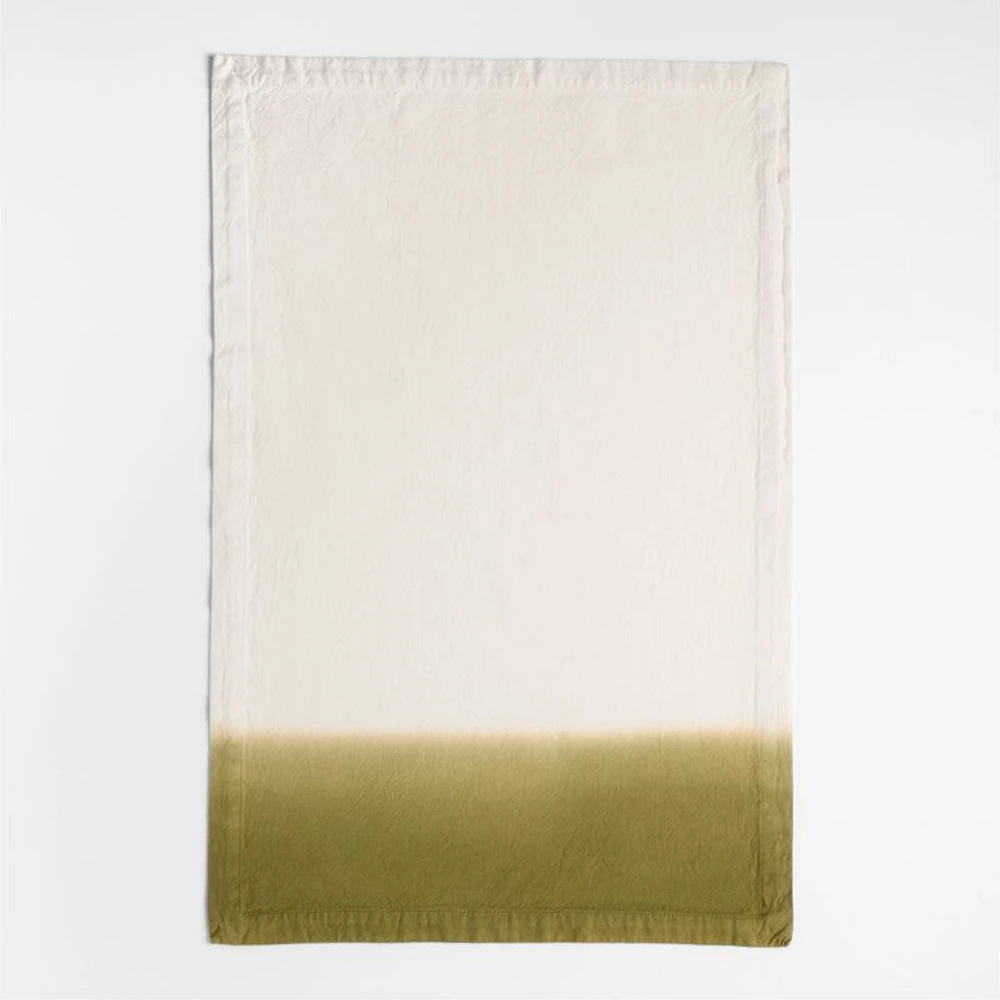 Dipped in Spinach and Striped Organic Cotton Kitchen Towels, Set of 2 by Laura Kim