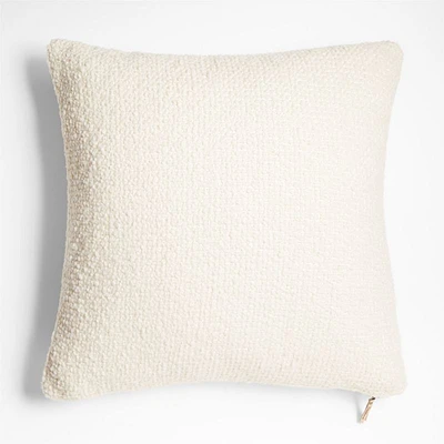 Wool Boucle 23"x23" Alba Ivory Throw Pillow Cover by Laura Kim