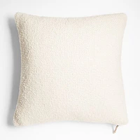 Wool Boucle 23"x23" Alba Ivory Throw Pillow Cover by Laura Kim