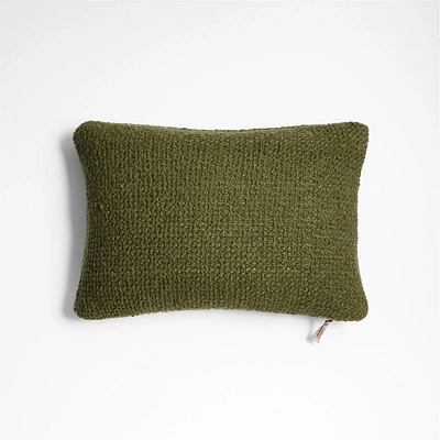 Wool Boucle 22"x15" Oregano Green Throw Pillow Cover by Laura Kim