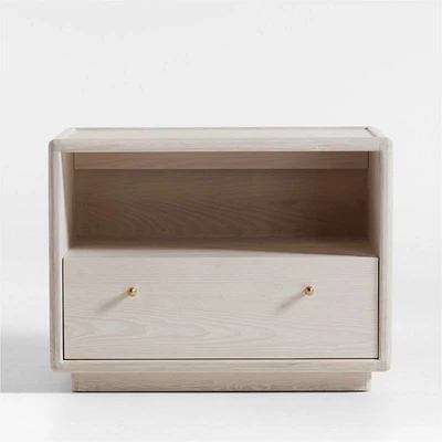 Lafayette Whitewashed Wood Charging Nightstand