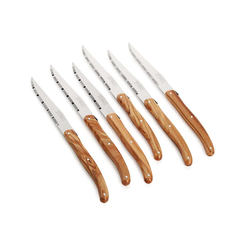 Laguiole ® Olivewood Steak Knives, Set of 6