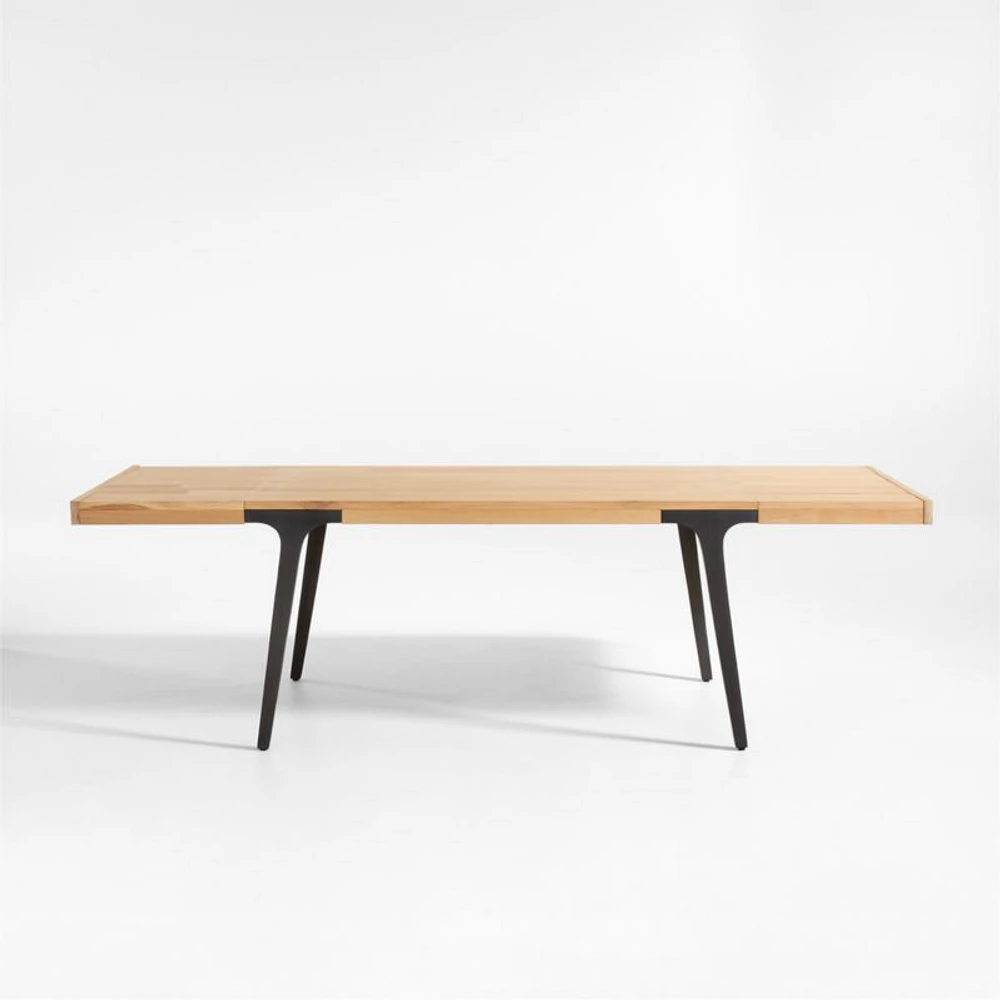 Lakin 61"-99" White Oak Wood Extendable Dining Table