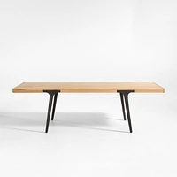 Lakin 61"-99" White Oak Wood Extendable Dining Table