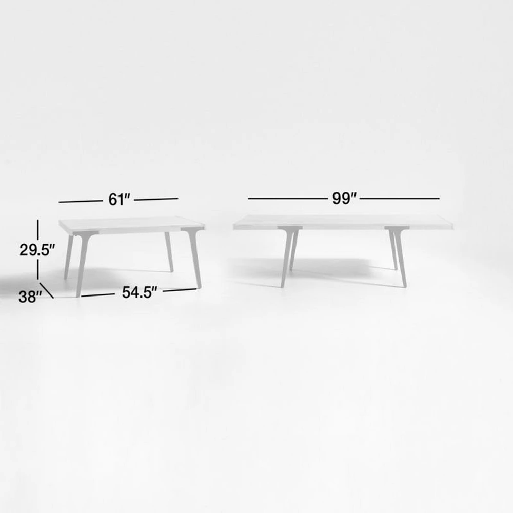 Lakin 61"-99" White Oak Wood Extendable Dining Table
