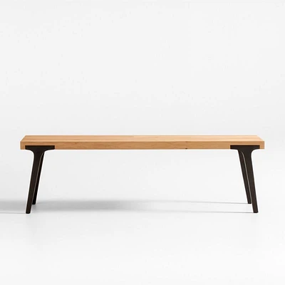 Lakin 59" White Oak Wood Bench