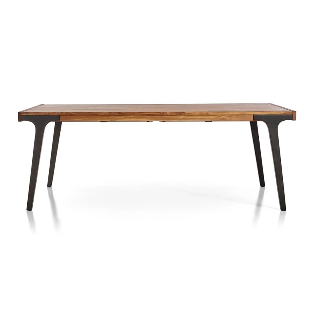 Lakin 106"-144" Teak Wood Extendable Dining Table