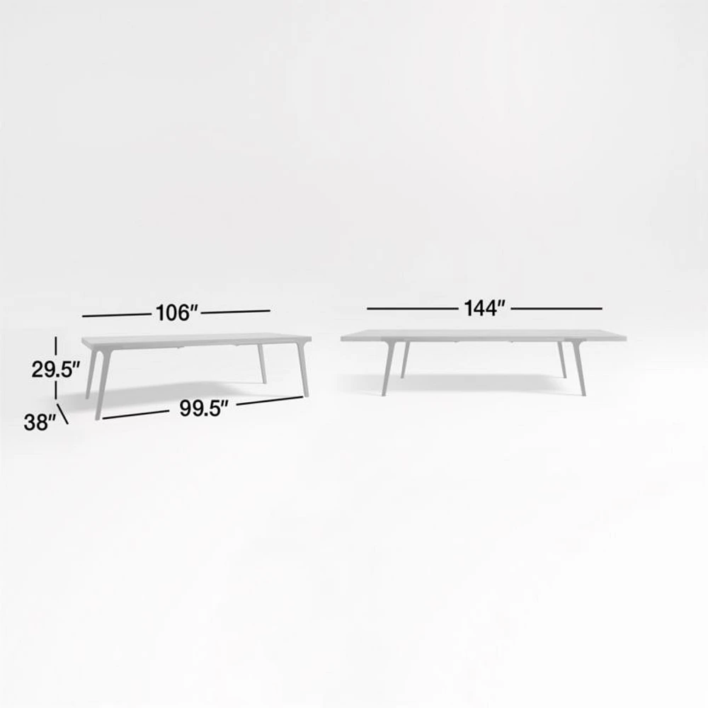 Lakin 106"-144" Teak Wood Extendable Dining Table