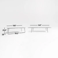 Lakin 106"-144" Teak Wood Extendable Dining Table